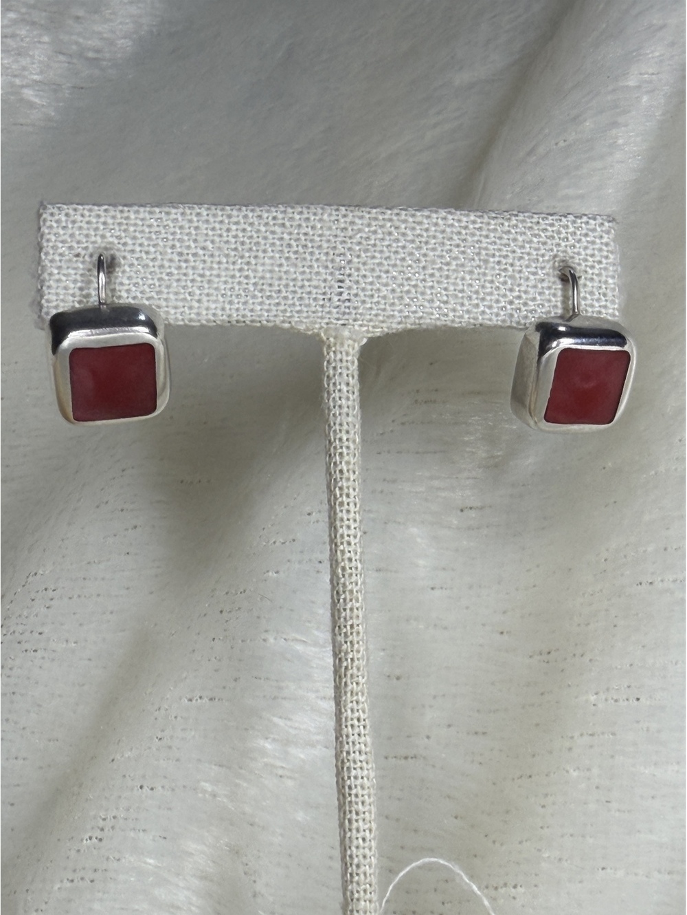 HTF Vintage Silpada Red Stone Earrings W0436 Sterling Silver 925 Retired 2004